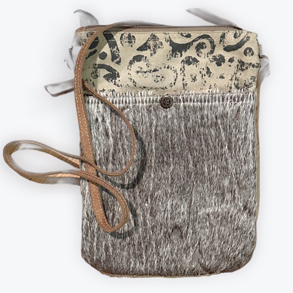 Prairie Free-Spirited Cowgirl Boho Rustic Myra “Pony Hair” Hairon Crossbody Bag